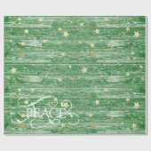 Kerstgouden sterren cadeaupapier (Vlak)