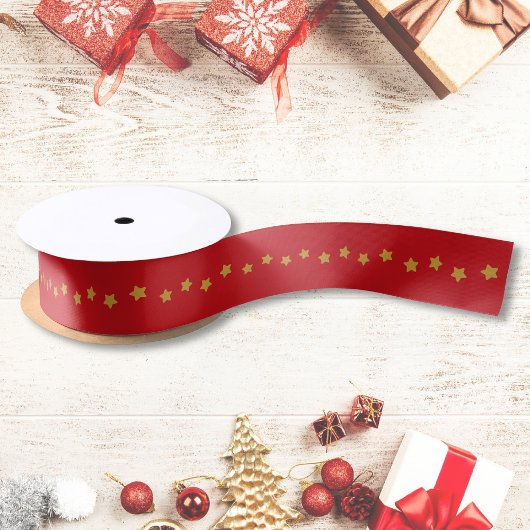 Kerstgouden sterren Pattern Red Lint