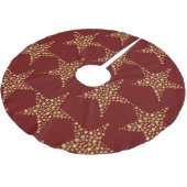 Kerstgouden sterren Red Marron Kerstboom Rok (Gekanteld)