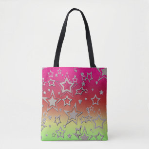 Kerstgradiënt glitter shine confetti sterren draagtas