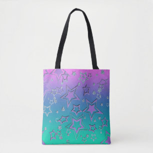 Kerstgradiënt glitter shine confetti sterren draagtas
