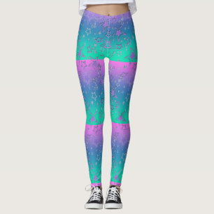 Kerstgradiënt glitter shine confetti sterren leggings