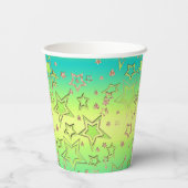 Kerstgradiënt glitter shine confetti sterren papieren bekers (Achterkant)