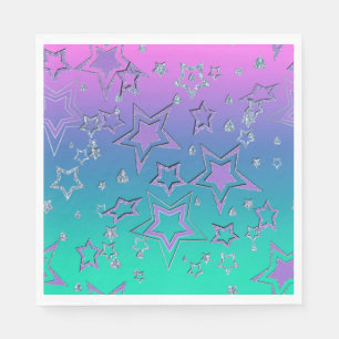 Kerstgradiënt glitter shine confetti sterren servet