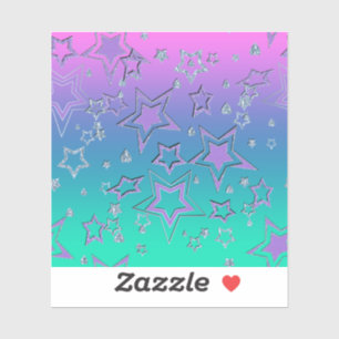Kerstgradiënt glitter shine confetti sterren sticker