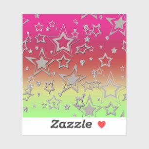 Kerstgradiënt glitter shine confetti sterren sticker