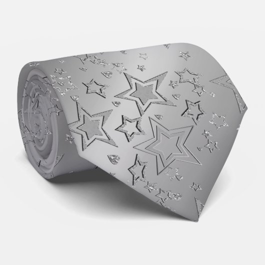 Kerstgradiënt glitter shine confetti sterren stropdas (Opgerold)