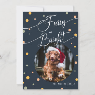 Kerstgrappige furry en Bright Pet annual2 Foto Feestdagenkaart