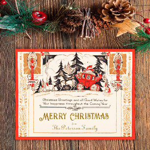 kerstgraten met rode kerst feestdagenkaart