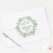 KerstGreenery Moving Announcement Vierkante Sticker (Envelop)