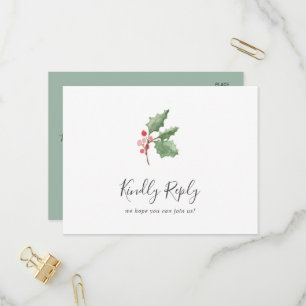 KerstGreenery Song Request RSVP Briefkaart
