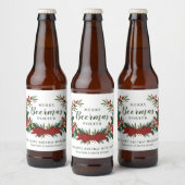 KerstGreenery Wreath Holiday Bier Etiket (Flessen)