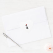 Kerstgrens Collie 1 Hart Sticker (Envelop)