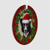 Kerstgrens Collie acrylversiering Ornament (voorkant)