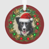 Kerstgrens Collie acrylversiering Ornament (achterkant)