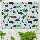 Kerstgrens Collie Kitchen Towel Theedoek (Gevouwen)