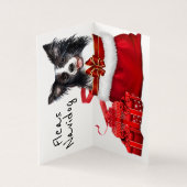kerstgrens Collie Santa Sack DIY wenst Kaart (Binnen)
