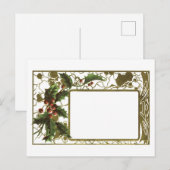  kerstgrens met Vintage Holly Briefkaart (Voorkant / Achterkant)