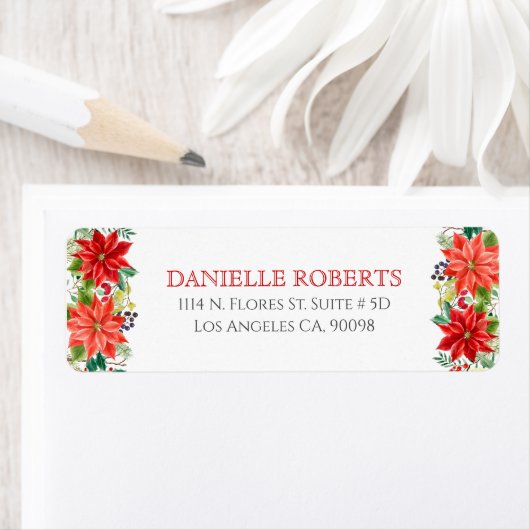 Kerstgrens Poinsettia Etiket (Insitu)