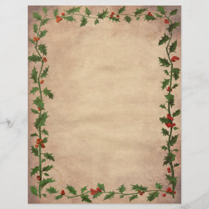 Kerstgrens Schrijfpapier met Oude Hulst