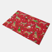 Kerstgrens Terrier Doormat Deurmat (Schuin)