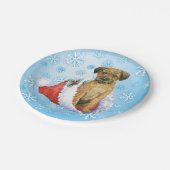 Kerstgrens Terrier Papieren Bordje (Gekanteld)