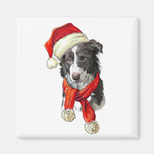 Kerstgrenscollie hond magneet