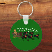 kerstgreyhounds Sleigh Holiday Sleutelhanger (Voorkant)