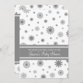 kerstgrijze Snowflake Aangepast Baby shower Kaart (Voorkant / Achterkant)