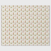 kerstgrilgnoompatroon cadeaupapier (Vlak)