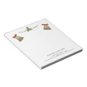 Kerstgroen Bellen Aangepaste Professionele Tekst  Notitieblok (Schuin)