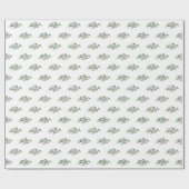 Kerstgroen bladeren en rode bessen cadeaupapier (Vlak)