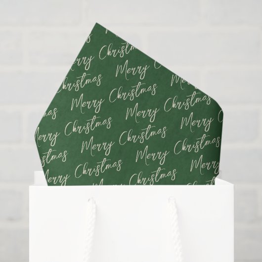 Kerstgroen Elegant Schrift Tissuepapier (Cadeauzakje)