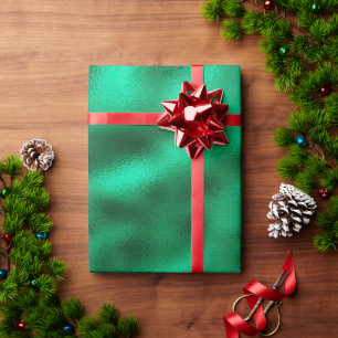 Kerstgroen elegante moderne satin cadeaupapier