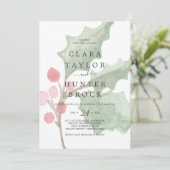 kerstgroen en bruinbruin met Berry Faded Foliage W Kaart (Staand voorkant)