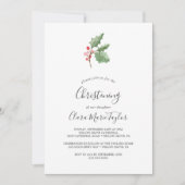 kerstgroen en rode Berry Christening Kaart (Voorkant)