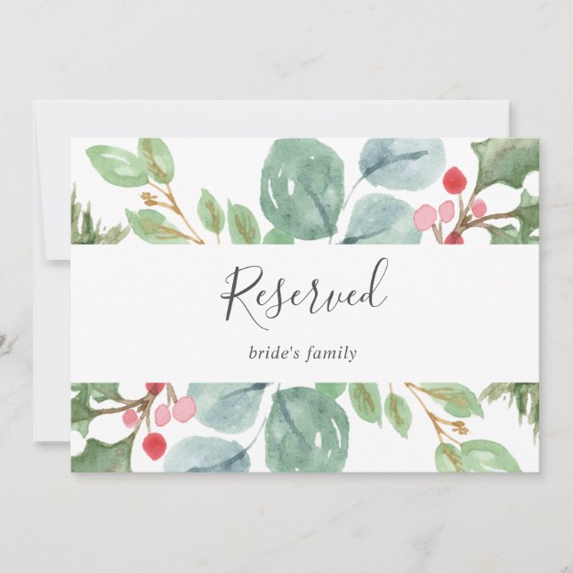 Kerstgroen en rode Berry gereserveerde borden (Voorkant)