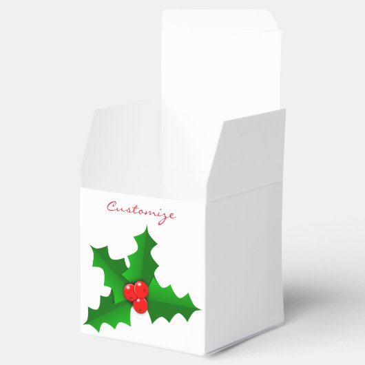Kerstgroen en rood holly Thunder_Cove Bedankdoosjes (Geopend)