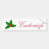 Kerstgroen en rood holly Thunder_Cove Bumpersticker (Voorkant)