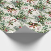 kerstgroen en snoeprietpapier cadeaupapier (Hoek)