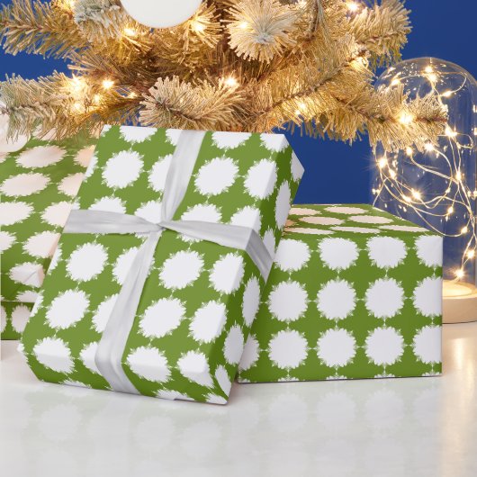 Kerstgroen en wit cadeaupapier (Feestdagen)