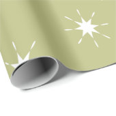 Kerstgroen en wit met sterren cadeaupapier (Rol Hoek)