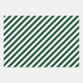 Kerstgroen en witte streep inpakpapier vel (Voorkant 2)