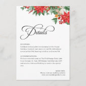 Kerstgroen gebladerte Elegante bruiloft details Informatiekaartje (Voorkant)