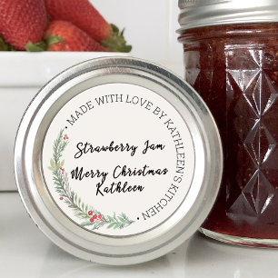 Kerstgroen gemaakt met liefde blanco ronde sticker