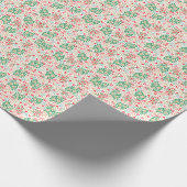 kerstgroen, Holly Berries en Bows Cadeaupapier (Hoek)