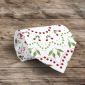 Kerstgroen Holly bessen Mandala stijl Stropdas