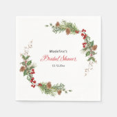 Kerstgroen Huwelijks Bruiloft Servet (Voorkant)