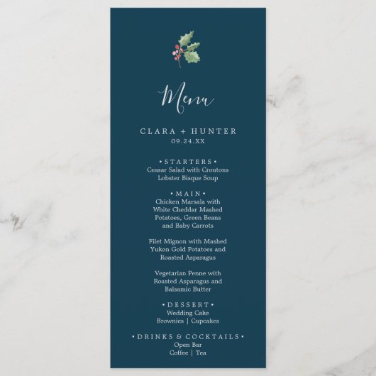 kerstgroen | Menu Navy Wedding (Voorkant)