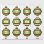 kerstgroen ornament cadeaupapier (Vlak)